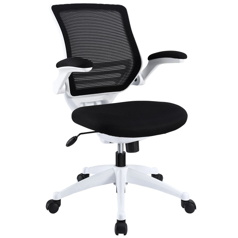 White Base Office Chair in Black