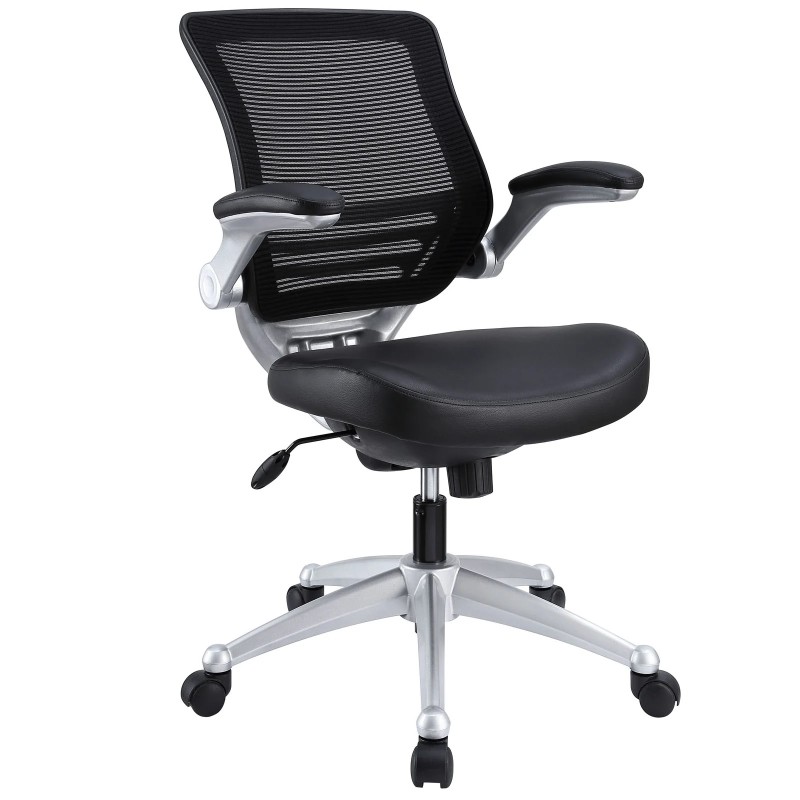 Edge Leather Office Chair in Black