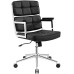 Highback Upholstered Vinyl Office Chair in Black