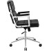 Highback Upholstered Vinyl Office Chair in Black