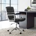 Highback Upholstered Vinyl Office Chair in Black