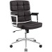 Highback Upholstered Vinyl Office Chair in Brown