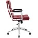 Highback Upholstered Vinyl Office Chair in Red