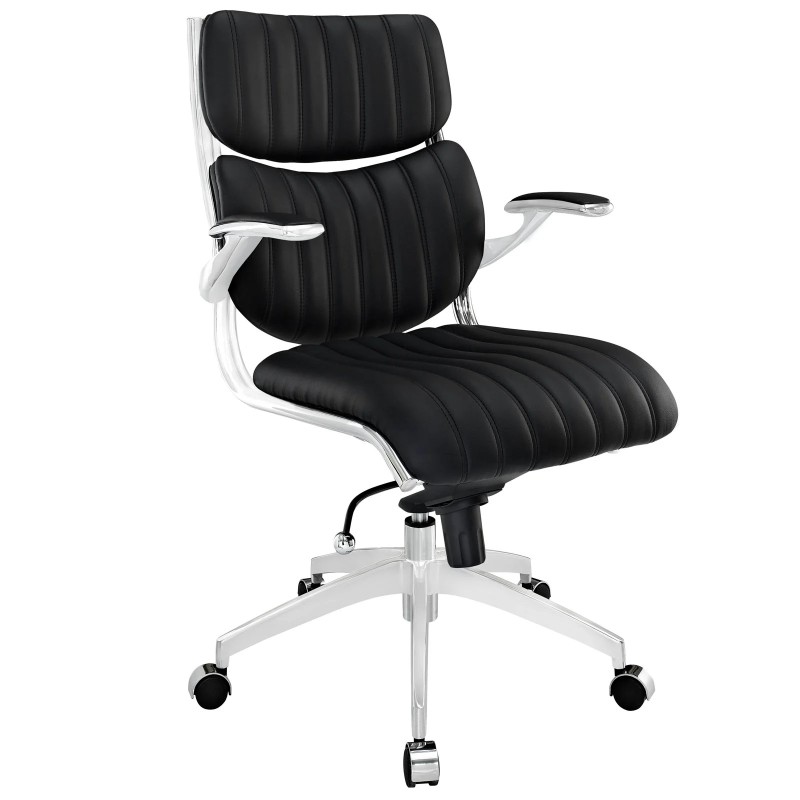 Mid Back Office Chair in Black