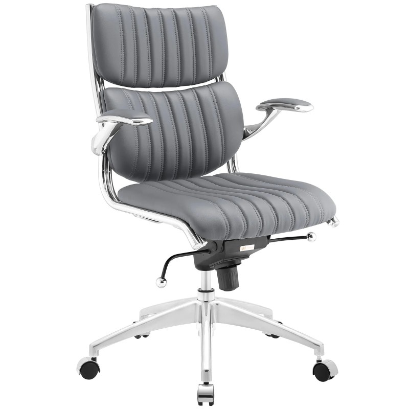 Mid Back Office Chair in Gray