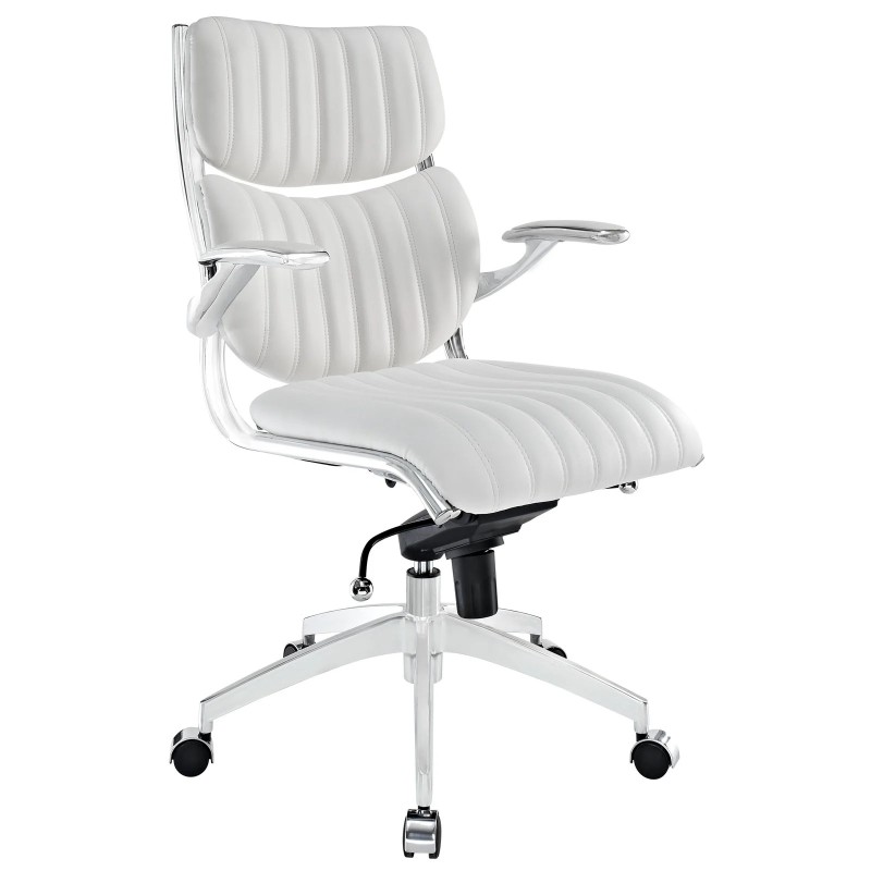 Mid Back Office Chair in White