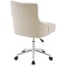 Tufted Button Swivel Upholstered Fabric Office Chair in Beige