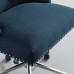 Tufted Button Swivel Upholstered Fabric Office Chair in Azure