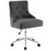 Tufted Button Swivel Upholstered Fabric Office Chair in Gray