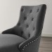 Tufted Button Swivel Upholstered Fabric Office Chair in Gray