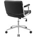 Mid Back Upholstered Vinyl Office Chair in Black