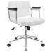 Mid Back Upholstered Vinyl Office Chair in White