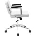 Mid Back Upholstered Vinyl Office Chair in White