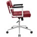 Mid Back Upholstered Vinyl Office Chair in Red