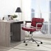 Mid Back Upholstered Vinyl Office Chair in Red