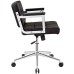 Mid Back Upholstered Vinyl Office Chair in Brown