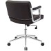 Mid Back Upholstered Vinyl Office Chair in Brown