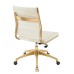 Armless Mid Back Performance Velvet Office Chair in Ivory