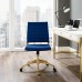 Armless Mid Back Performance Velvet Office Chair in Navy