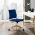 Armless Mid Back Performance Velvet Office Chair in Navy