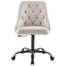 Distinct Tufted Swivel Upholstered Office Chair in Black Beige