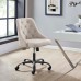 Distinct Tufted Swivel Upholstered Office Chair in Black Beige