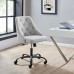 Distinct Tufted Swivel Upholstered Office Chair in Black Light Gray