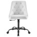 Distinct Tufted Swivel Upholstered Office Chair in Black White