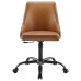 Designate Swivel Vegan Leather Office Chair in Black Tan