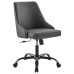 Designate Swivel Vegan Leather Office Chair in Black Gray