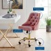 Distinct Tufted Swivel Performance Velvet Office Chair in Gold Dusty Rose