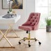 Distinct Tufted Swivel Performance Velvet Office Chair in Gold Dusty Rose