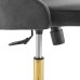 Distinct Tufted Swivel Performance Velvet Office Chair in Gold Gray