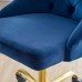 Distinct Tufted Swivel Performance Velvet Office Chair in Gold Navy