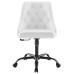 Distinct Tufted Swivel Vegan Leather Office Chair in Black White