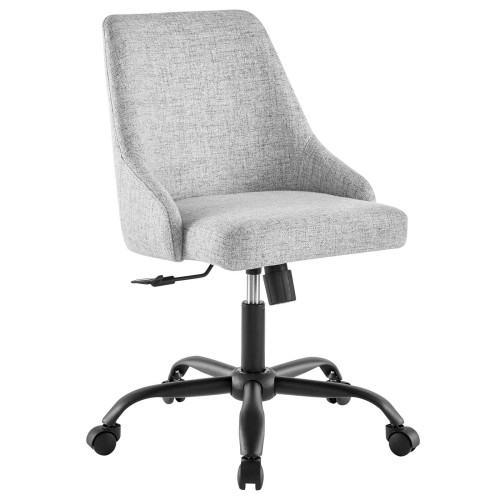 Designate Swivel Upholstered Office Chair in Black Gray