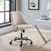 Designate Swivel Upholstered Office Chair in Black Beige