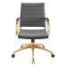 Mid Back Performance Velvet Office Chair in Gray