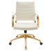 Mid Back Performance Velvet Office Chair in Ivory