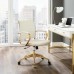 Mid Back Performance Velvet Office Chair in Ivory