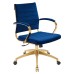 Mid Back Performance Velvet Office Chair in Navy