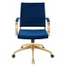 Mid Back Performance Velvet Office Chair in Navy