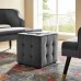 Contour Tufted Cube Performance Velvet Ottoman in Gray