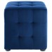 Contour Tufted Cube Performance Velvet Ottoman in Navy