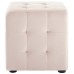 Contour Tufted Cube Performance Velvet Ottoman in Pink