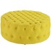 Amour Upholstered Fabric Ottoman in Sunny