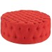 Amour Upholstered Fabric Ottoman in Atomic Red