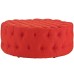 Amour Upholstered Fabric Ottoman in Atomic Red