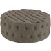 Amour Upholstered Fabric Ottoman in Granite