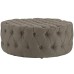 Amour Upholstered Fabric Ottoman in Granite